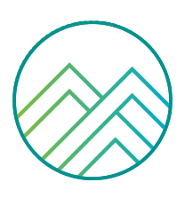 Graphic of blue and green lines forming peaks representing land for environmental health.