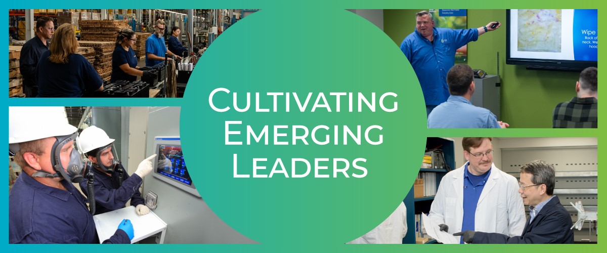 Collage of emerging leaders for supervisory roles in lead battery recycling facilities.
