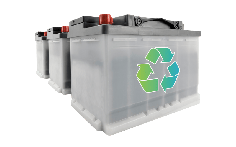 New car batteries made from recycled lead. New car batteries made from recycled lead.