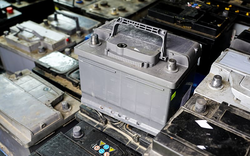 Pallet with many used car batteries for recycling Used Lead Batteries