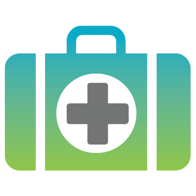 Employee health and safety first aid icon.