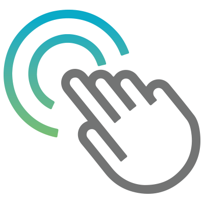 Employee health and safety hands-on icon.