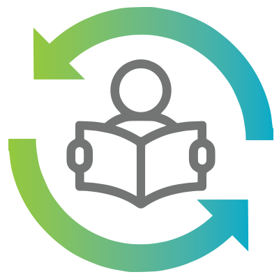 Employee health and safety training refresher icon.