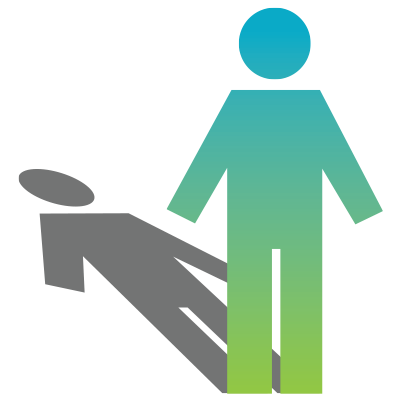 Employee health and safety shadowing icon.