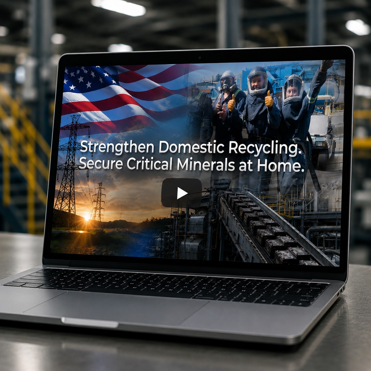 Critical Mineral Supply video on laptop.
